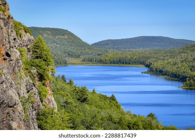Lake of the Clouds overlook at Porcupine Mountains State Wilderness Park in Michigan's Upper Peninsula. - Shutterstock ID 2288817439