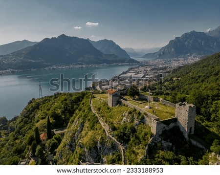 Lake Como Italy. Medieval Castle Walls (italian: Castello dell'Innominato, Vercurago, Lecco, Italia)