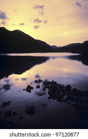 Lake District National Park Cumbria England Uk - Buttermere Sunset