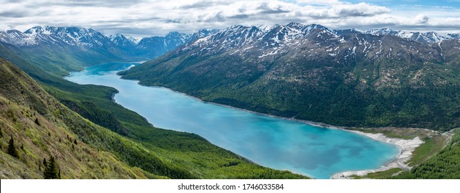 Lake Eklutna is a beautiful glacial lake. - Shutterstock ID 1746033584