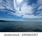 Lake Erie with clouds on a calm day