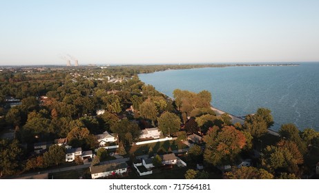 Lake Erie Shoreline - Photo Was Taken In Monroe, Michigan With A Drone