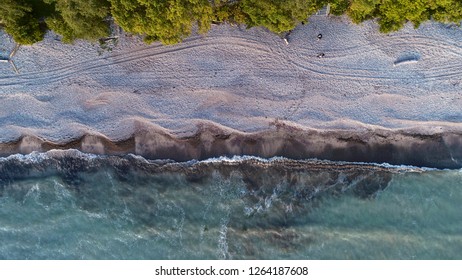 Lake Erie Shores, Overhead Drone Shot