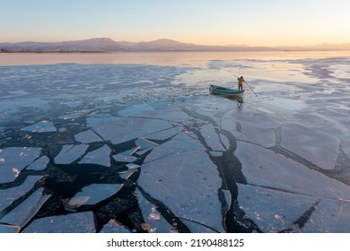 Beyşehir Lake And Its Frozen State, Konya, Turkey