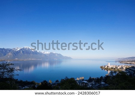 Lake geneva (lac leman), montreux, vaud, switzerland, europe