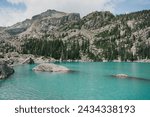 Lake Haiyaha Showing Its Intense Turquoise Color