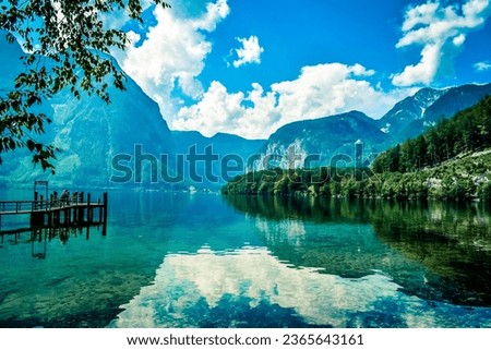 Similar – Image, Stock Photo Reflection in Hallstatt Lake, Austria