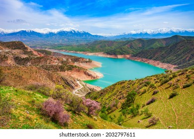 Lake Hisorak is a water reservoir near Shahrisabz city in Uzbekistan