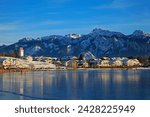 Lake hopfensee, hopfen am see, allgau, bavaria, germany, europe