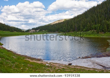 Lake Irene in Rocky Mountains, Colorado, USA in summer