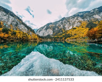 Lake at Jiuzhaigou National Park in China - Powered by Shutterstock