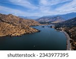 Lake Kaweah, Three Rivers, California as seen from approximately 600 feet above ground level.