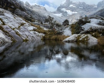 Lake At Laguna Churup In Huaraz, Peru. Huascarán Nationalpark.