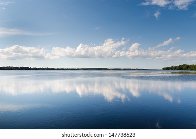 Lake Landscape With Cloud Reflections