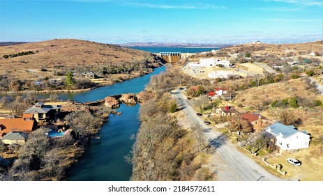 Lake Lawtonka Wichita Mountains Aerial