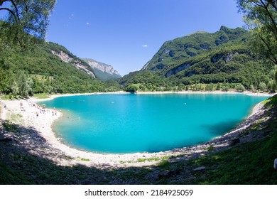 lake ledro and tenno alpine lakes in trentino italian alps enchanted landscapes under the mountains europe  - Shutterstock ID 2184925059