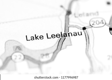 Lake Leelanau. Michigan. USA On A Map