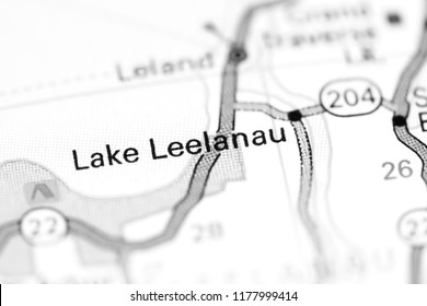 Lake Leelanau. Michigan. USA On A Map