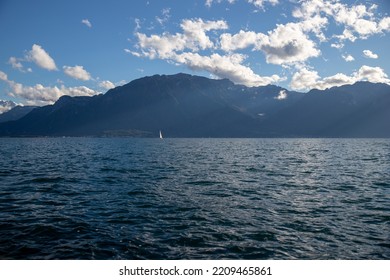 Lake Leman, Swiss Lake, Mountains And Water