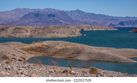 Lake Mead National Recreation Area - Low Water Level On Colorado River Reservoir Shoreline - Drought, Water Rights