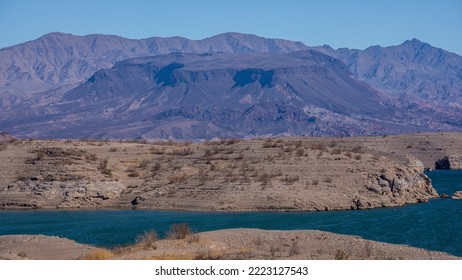 Lake Mead National Recreation Area - Low Water Level On Colorado River Reservoir Shoreline - Drought, Water Rights