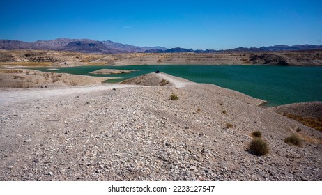 Lake Mead National Recreation Area - Low Water Level On Colorado River Reservoir Shoreline - Drought, Water Rights