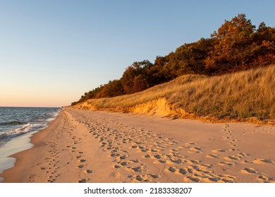 Lake Michigan Beach At Sunset