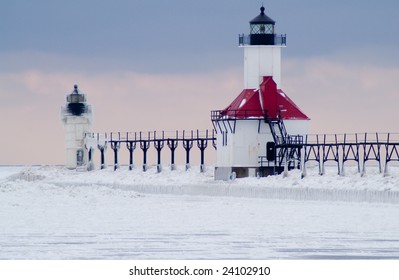 Lake Michigan Lighthouse In St Joseph, Michigan, USA