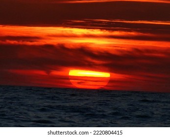 Lake Michigan Near Holland. Fall Sunset