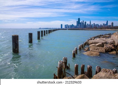 Lake Michigan On A Beautiful Day In Chicago Illinois, USA