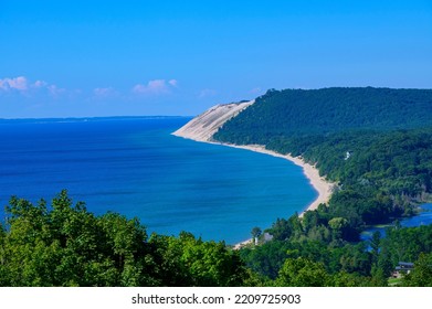 Lake Michigan And Sand Dune At Sleeping Bear Dunes National Park