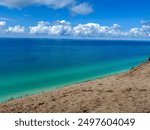 A Lake Michigan summer  day at the dunes.  The mix of all of the blues is overwhelming