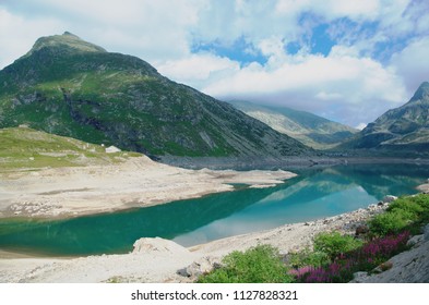 Lake Of Montespluga, Near The Splügen Pass, Madesimo, Italy