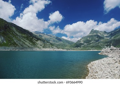 Lake Of Montespluga, Near The Splügen Pass, Madesimo, Italy