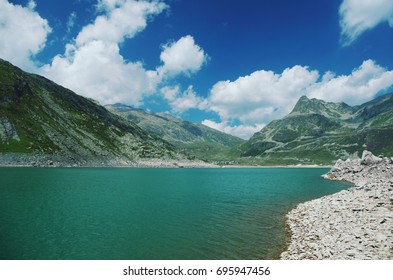 Lake Of Montespluga, Near The Splügen Pass, Madesimo, Italy