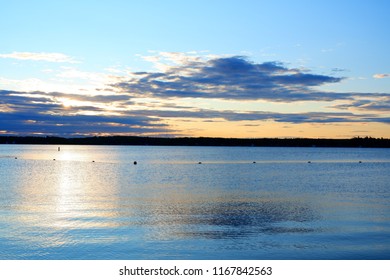 Lake In Morning Field At Falcon Lake.