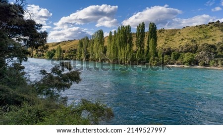 Lake with mountain range in the background, Albert Town, Wanaka, Otago Region, South Island, New Zealand