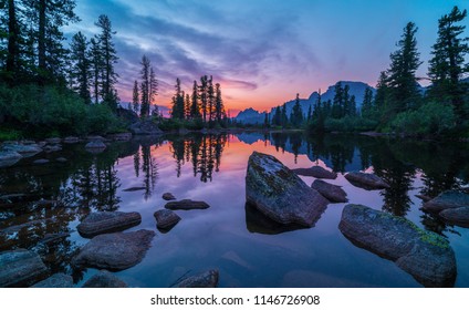 sunset mountains landscape