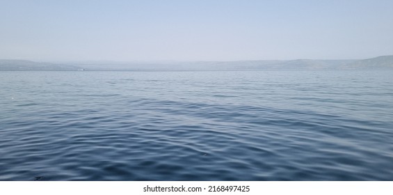 Lake and Mountains, Tranquil view of sea of galilee, Kinneret, Israel - Shutterstock ID 2168497425