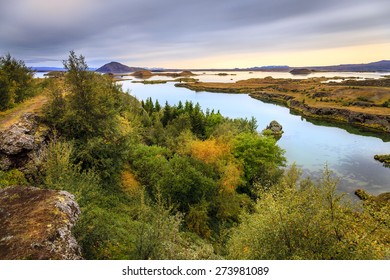 Lake Myvatn In Northern Iceland