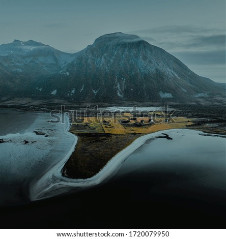 Similar – Image, Stock Photo Midnight mood at the polar sea, beach hiker