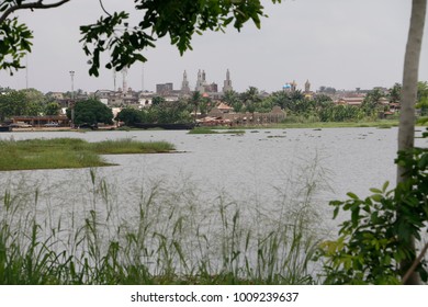 Lake Nokoue with Porto Novo the capital of Benin at the background