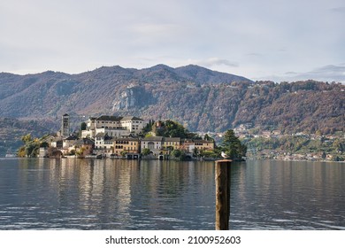 The Lake Orta And San Giulio Island In The Province Of Novara In Italy