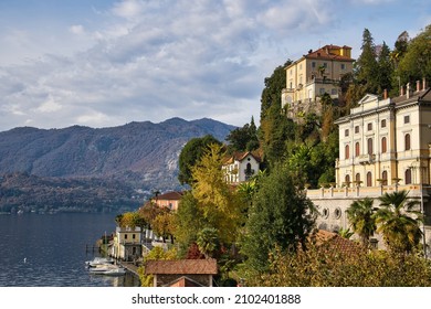 The Lake Orta And Orta San Giulio Town In The Province Of Novara In Italy