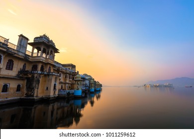 The Lake Pichola On Sunrise, Udaipur, India