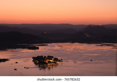 Lake Pichola Sunset Landscape Udaipur India