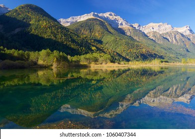 Lake In Pineta Valley In Pyrenees, Spain.