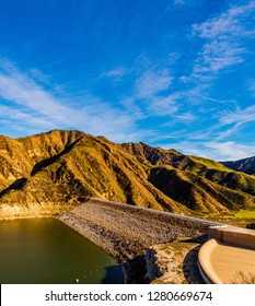 Lake Piru Is A Reservoir, Located In Los Padres National Forest And Topatopa Mountains Of Ventura County, California, Created In 1955 Of Santa Felicia Dam On Piru Creek
