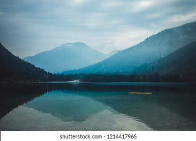 Lake Plansee in the European Alps, in Austria at early morning. - Shutterstock ID 1214417965