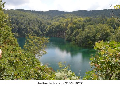 Lake Plitvice in Crotia through the trees